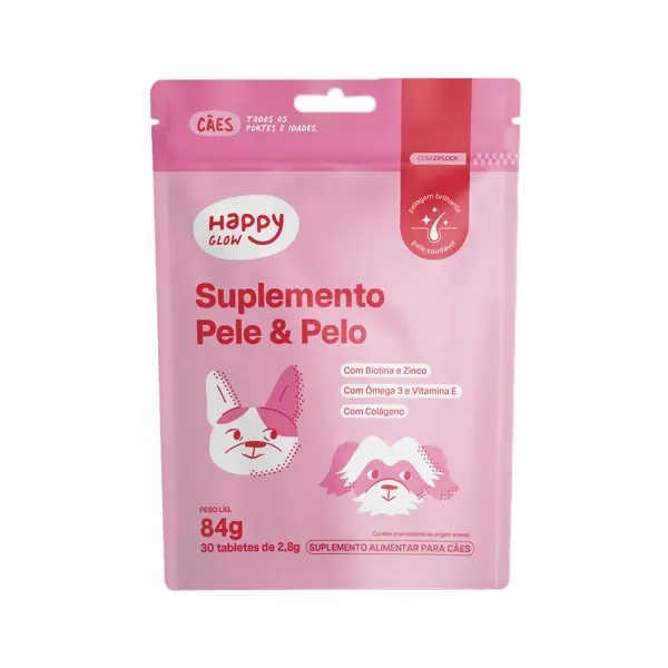 Suplemento Happy Glow Pele e Pelo para Cães Happy Med 84 g